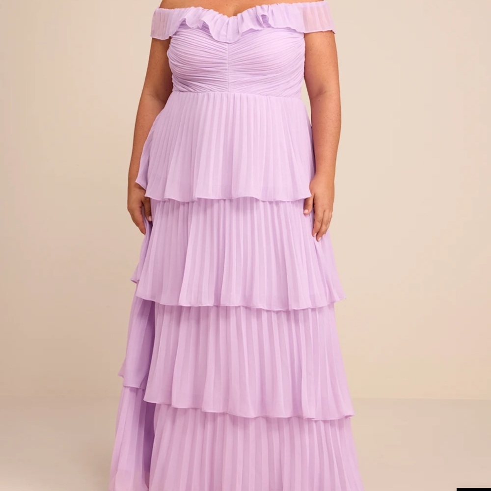 Lulu's Strapless Lavender Layered Dress